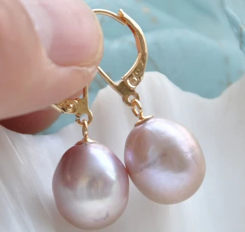 

free shipping 12226 lavender DRIP FRESHWATER PEARL DANGLE EARRING