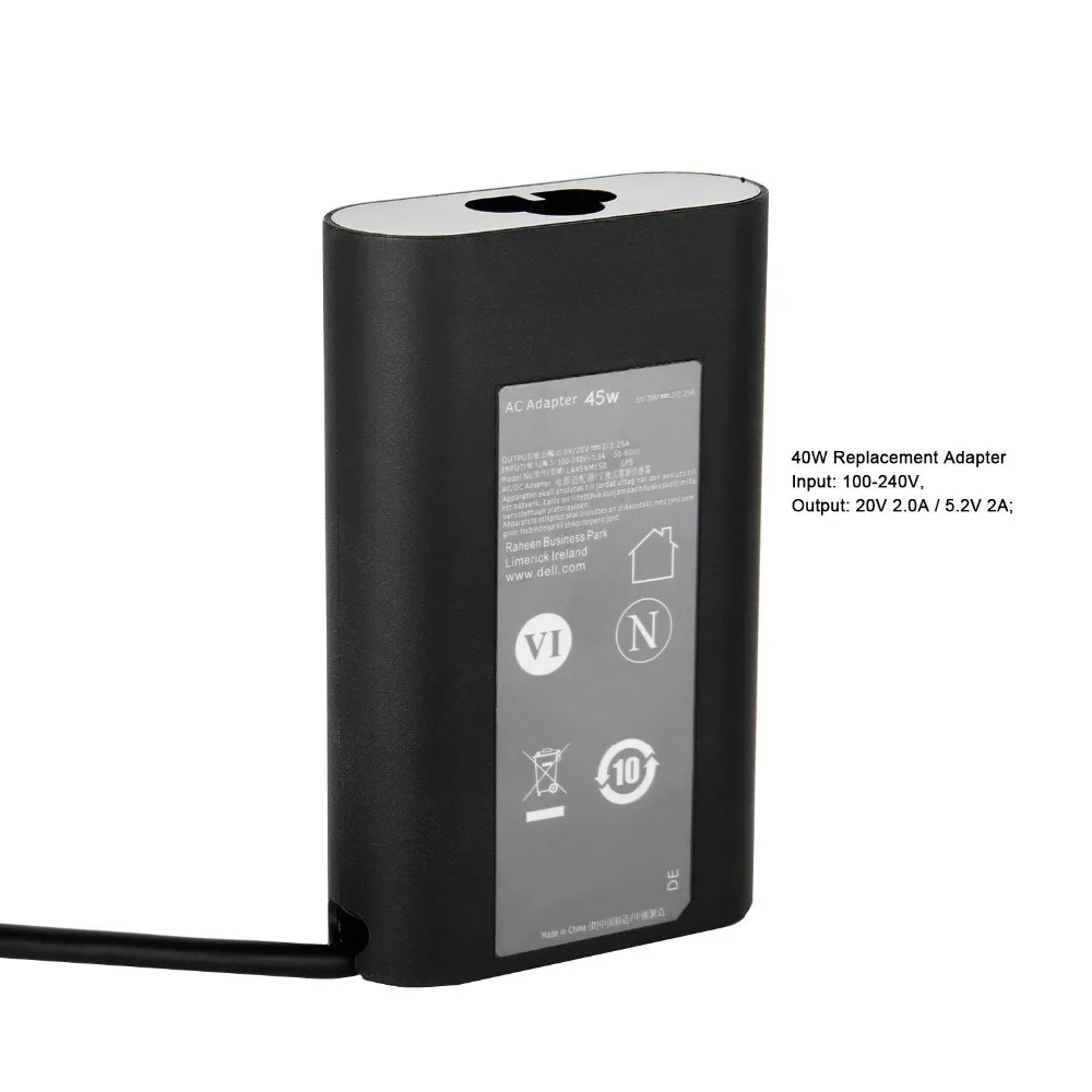 45W USB Tpye C AC Replacement Adapter Charger Power Supply For DELL XPS 12 XPS 13 9360 9333 Inspiron 14 (7437) Series Laptops 332-1827