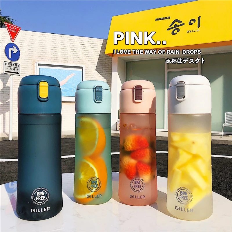 

New 650 Tea Water Bottle With Fruit Infuser Water Flask For Women Car BPA Free Tritan Sport Water Bottles Plastic travel bottles
