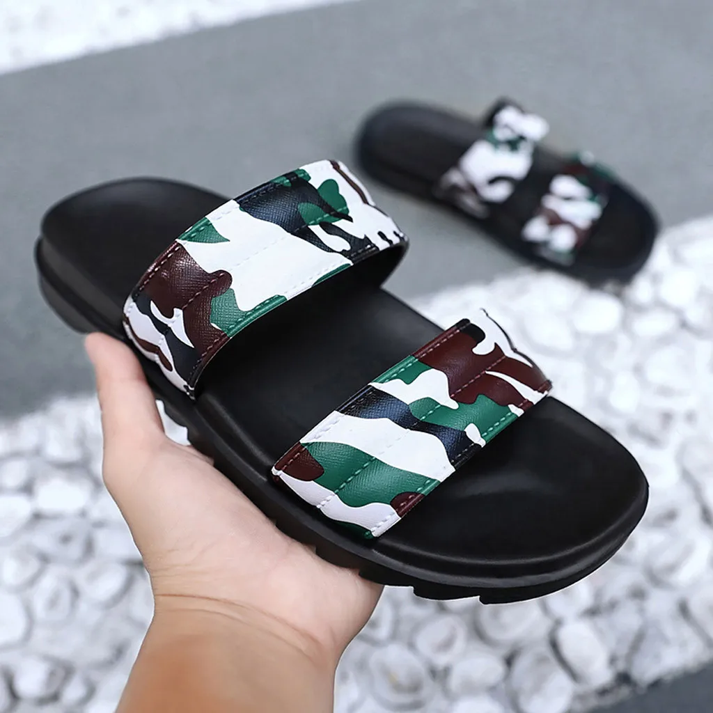 Мужские летние пляжные вьетнамки камуфляжная обувь сандалии мужские тапочки плоские туфли