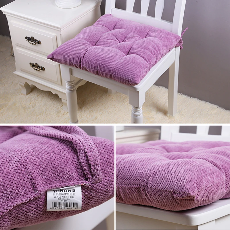 YUHONG textile wholesale cheap price square shape solid 3 color breathable plush seat cushion