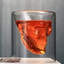 3 sizes Two ways Shot Transparent Crystal Skull Head Glass Cup For Whiskey Wine Vodka Bar Club Beer Wine Glass 25ml~150ml Gift creative cool skull designed vodka whiskey shot glass transparent 70ml