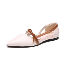 

Casual Women Solid Leather Slip on Flats Female Butterfly knot Design Flats Shoes Summer Pointed Toe Shoes Shallow Footwear Z302