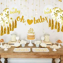 Oh Baby Banner It's a Boy or Girl Baby Shower Decorations Gold Glittery Letters With Heart Banner for Kids Birthday Party Suppli Oh Baby Banner It's a Boy or Girl Baby Shower Decorations Gold Glittery Letters With Heart Banner for Kids Birthday Party Suppli