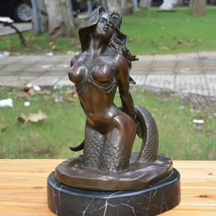 

Bronze statue ornaments Mermaid jewelry crafts Home Furnishing birthday gifts housewarming opening office decoration