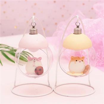 

Cartoon Cute Hamster Chinchillas Night Light Creative Resin Craft Animal Ornaments Birthday Gift Home Bedroom Desktop Decoration