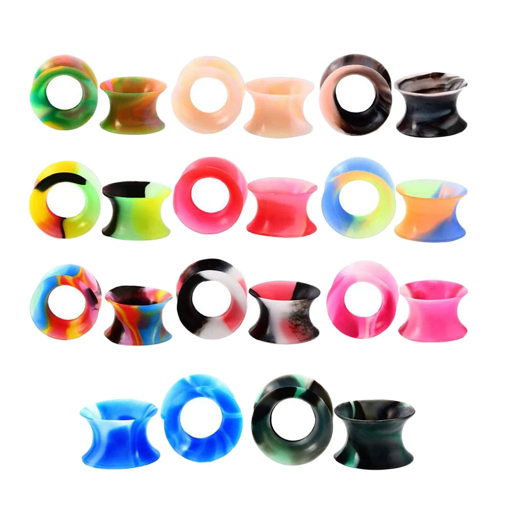 MagiDeal 11 Pairs Soft Silicone Tunnels Ear Gauges Plugs Stretchers Expander 6mm/8mm/10mm/12mm/14mm/16mm