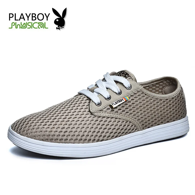 PLAYBOY; кожаная мужская обувь; chaussure homme; мужская обувь, скидки schoenen; лето на плоской подошве; повседневные лоферы; дышащая обувь - Цвет: sandy