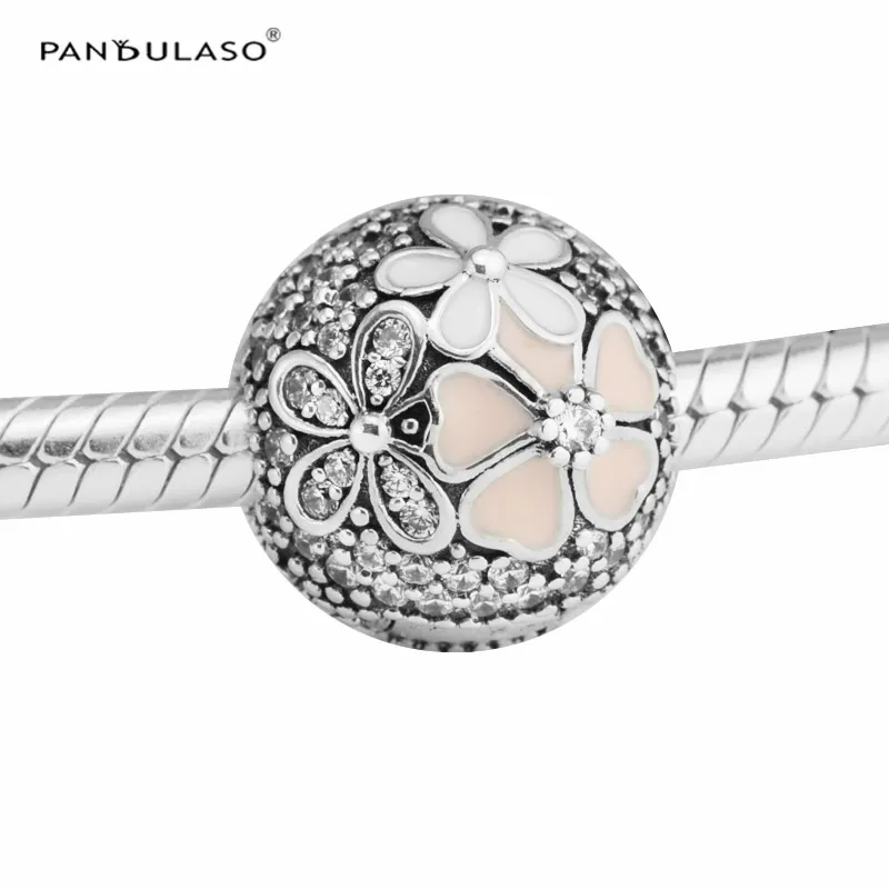 

Pandulaso Poetic Blooms Flower Clip Spring Stopper Beads for Jewelry Making Sterling-Silver-Jewelry Fit DIY Charms Bracelets