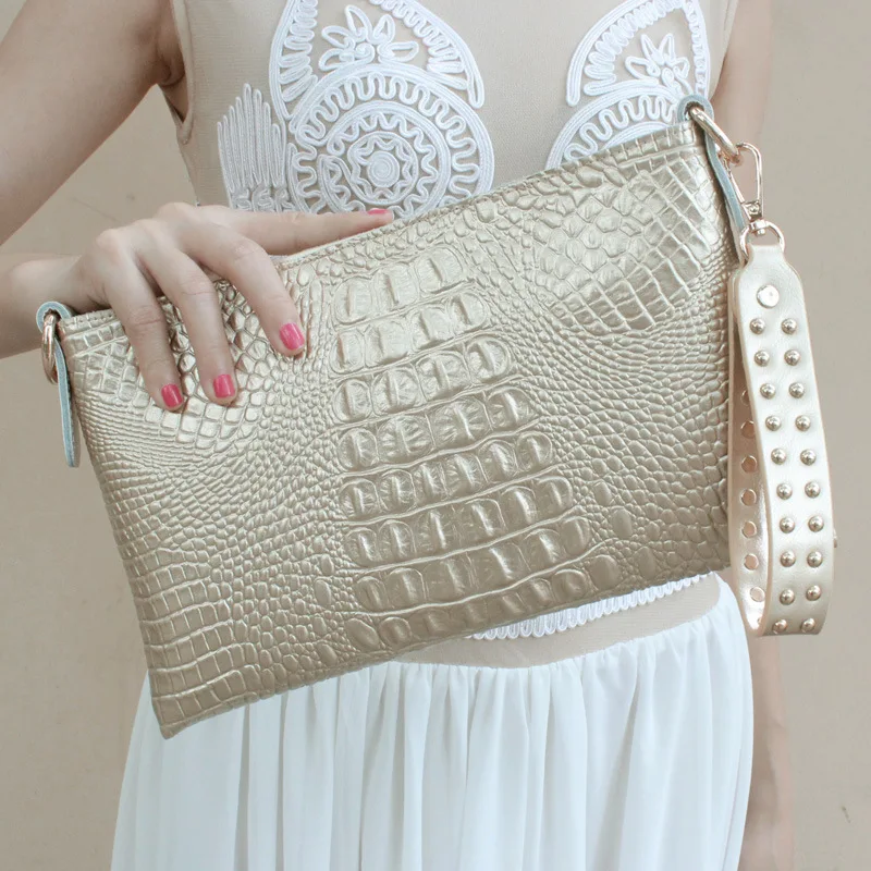 Alligator Genuine Leather Crocodile Hand Shoulder Bag Luxury Purses And Handbags Crossbody Bags For Women Designer Clutch,women handbag