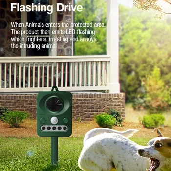 

1pcs 0.12A Ultrasonic Cat Repeller Solar Power Bird Repeller Eco Friendly Ultrasonic Dog Repeller Infrared Detector Solar Energy