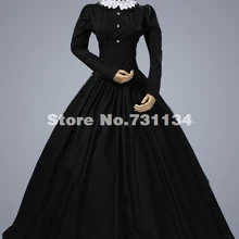 Викторианская готика черное платье для реконструкции гражданской войны Southern Belle Бальные платья Пенни дредный стимпанк исторический костюм