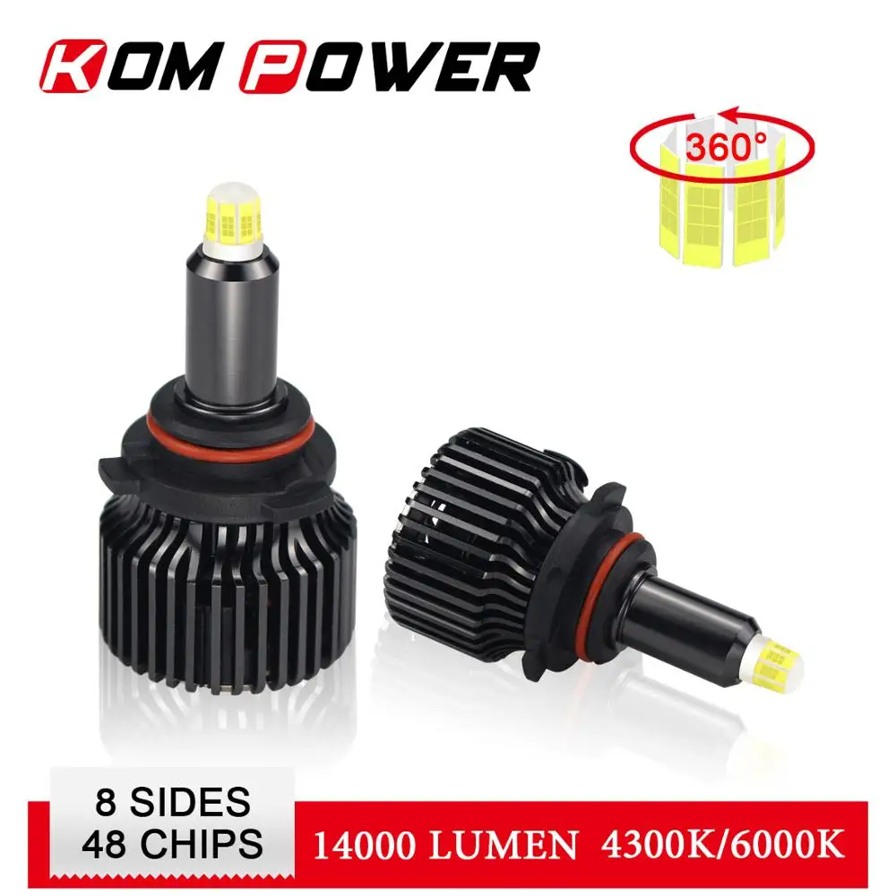 

KOM POWER Diode Lamp HB3 9005 Auto Headlight H1 H7 H11 HB4 9006 9012 HIR2 Led 12V 4300/6000K 14000LM Led Light Bulbs For Auto