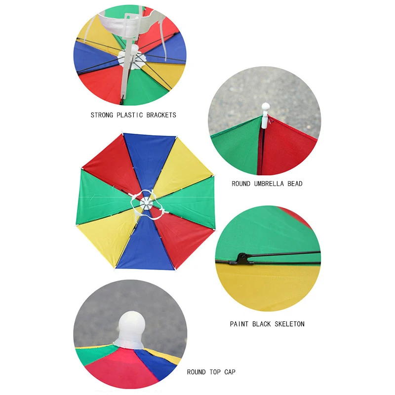 1 шт. портативный полезный зонтик шляпа солнцезащитный козырек Водонепроницаемый Открытый Кемпинг Пешие Прогулки рыбалка фестивали зонтик складной Brolly cap