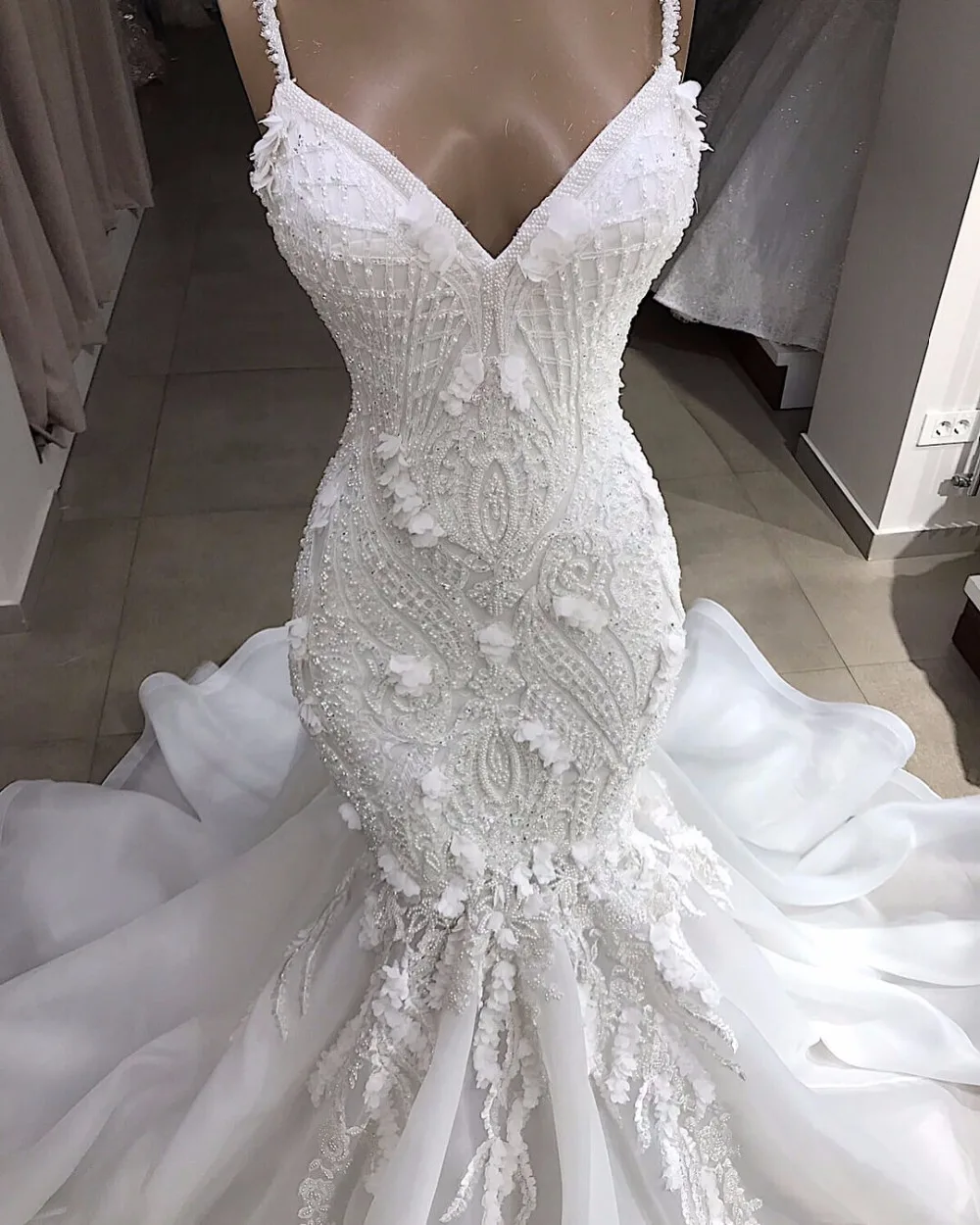 Vestidos De Novia эротичное с вырезом на спине русалка свадебное платье ручной работы украшенное бисером свадебное платье кружева аплодисменты свадебное платье gelinlik