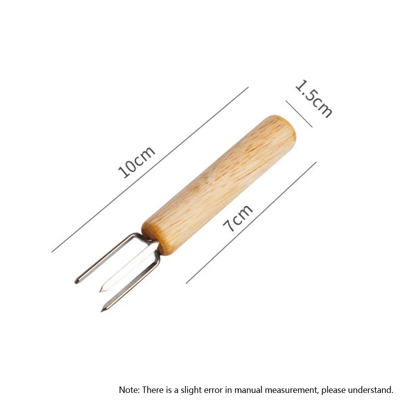 Инструмент для барбекю, кукурузная вилка, нержавеющая сталь, для барбекю, кукуруза, игла для обжарки, деревянная вилка для барбекю, портативные принадлежности для барбекю