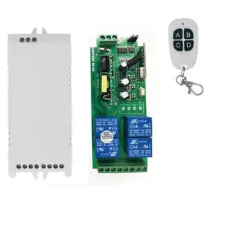 

Wide Voltage 85V~250V 110V 220V RF Wireless Remote Control Relay Switch Receiver & 4PCS white Transmitters For Garage Doors