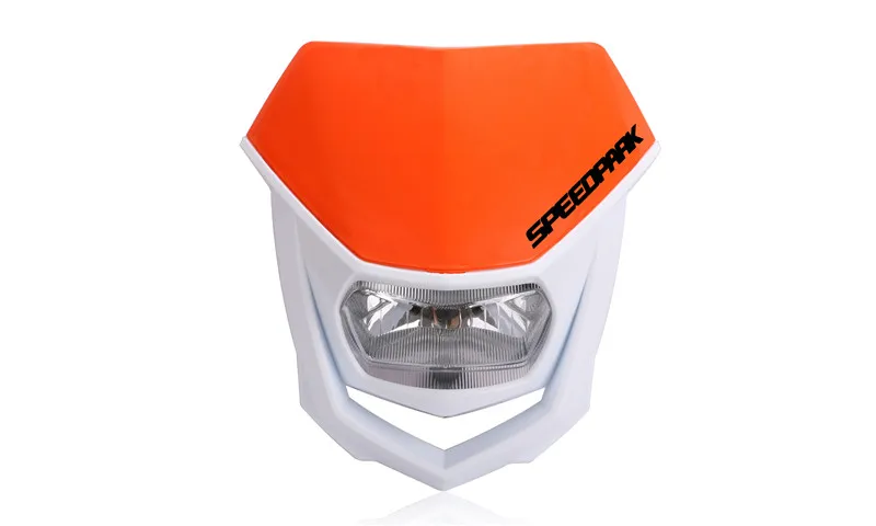Универсальный H4 головной светильник для мотоцикла эндуро головной светильник налобный фонарь для Yamaha HONDA Dirt Bike спортивный мотоцикл запчасти - Цвет: Оранжевый