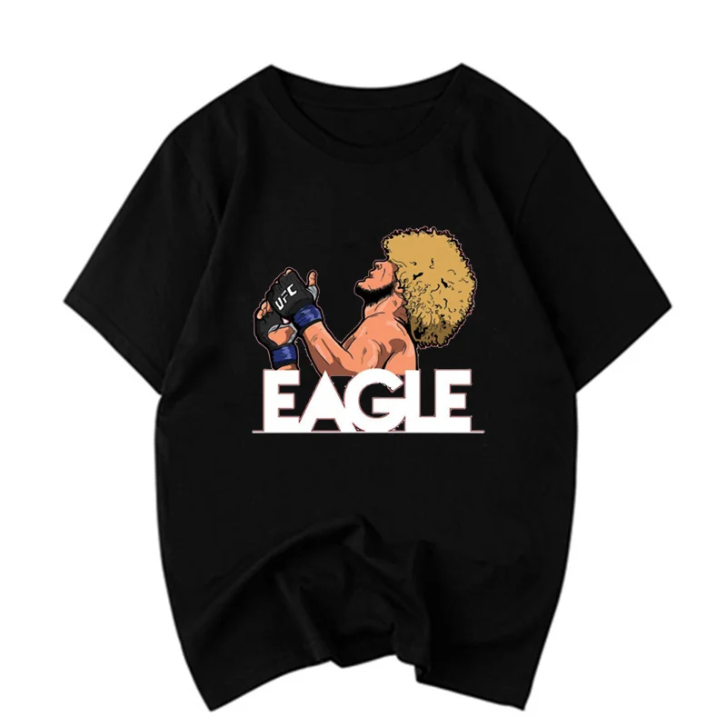 Мужская Хабиб Nurmagomedov The Eagle русская футболка для борьбы уличная хлопковая