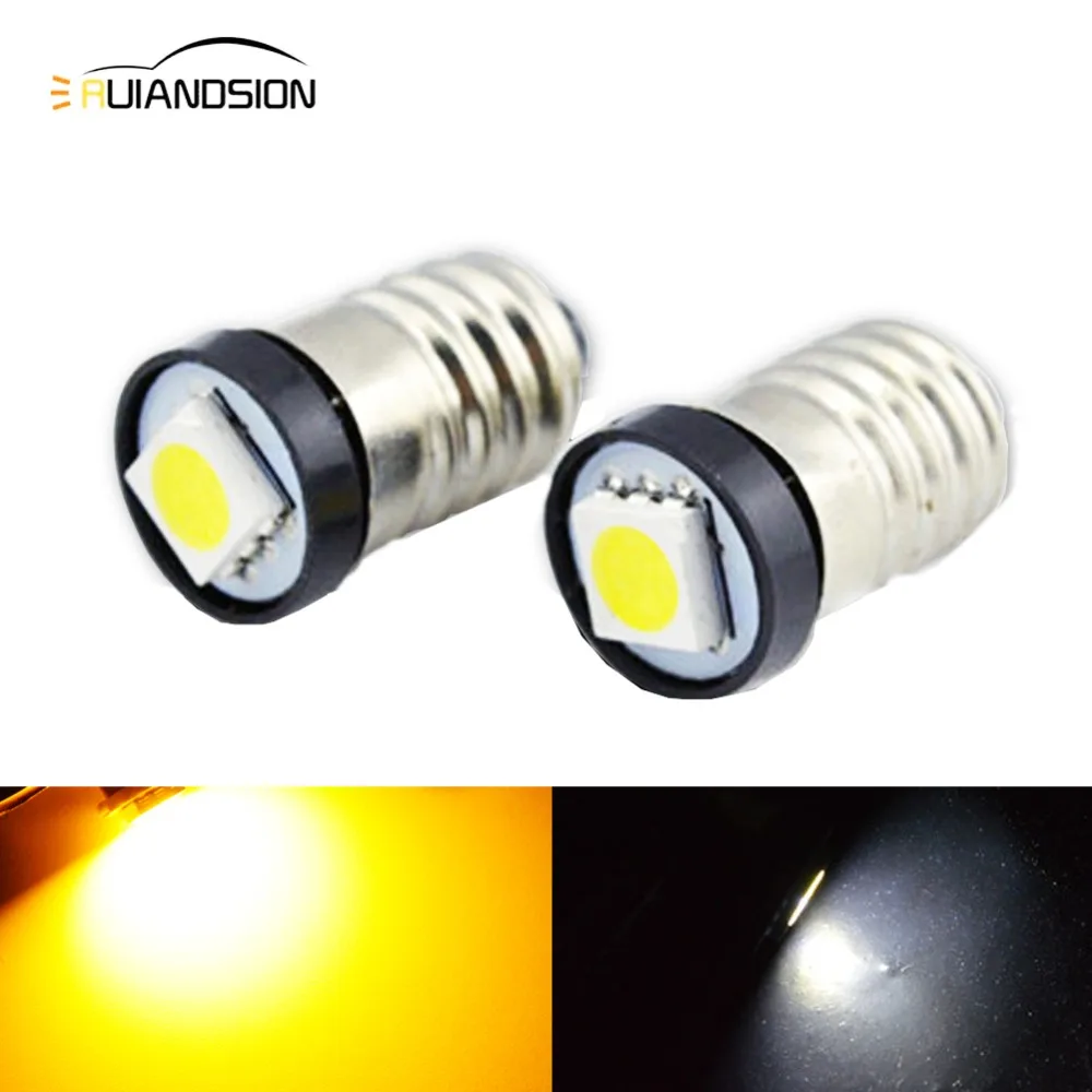 

Ruiandsion 2/4pcs 6V Light Screw 5050 1LED Bulbs E10 Xenon Warm White 4300K Yellow Bayonet Style schroef Lamp
