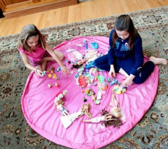 150 см портативные детские игрушки водонепроницаемые уличные подушки сумки для хранения игровой коврик лего игрушки Органайзер одеяло коврик Корзина Коробка карман - Цвет: Розовый