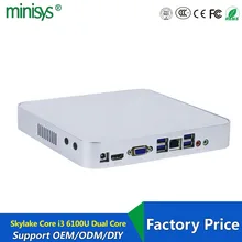 New Nettop Pc Skylake i3 6100u dual core one lan HTPC mini desktop computer office 4K
