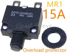 1 pces redefinir o interruptor térmico mr1 15a 125/250vac 32vdc protetor da sobrecarga do disjuntor da proteção da sobrecarga