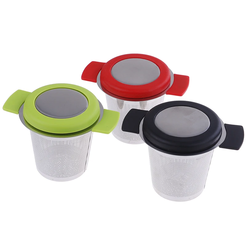 

Reusable Stainless Steel Tea Infuser Basket Fine Mesh Tea Strainer With 2 Handles Lid Tea and Coffee Filters for Loose Tea Leaf
