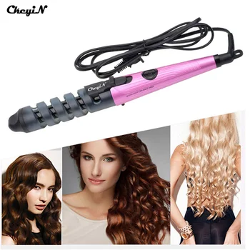 

CkeyiN Professional 2019 Hair Curler Hair Styler Convenient Useful Rollers Hair Salon Spiral Ceramic Curling Iron 100-240V P00