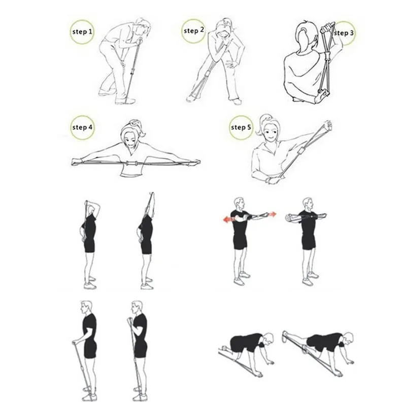 Эластичные Спортивные бинты стрейч веревка трубка тренировка, упражнение для йоги 8 Тип