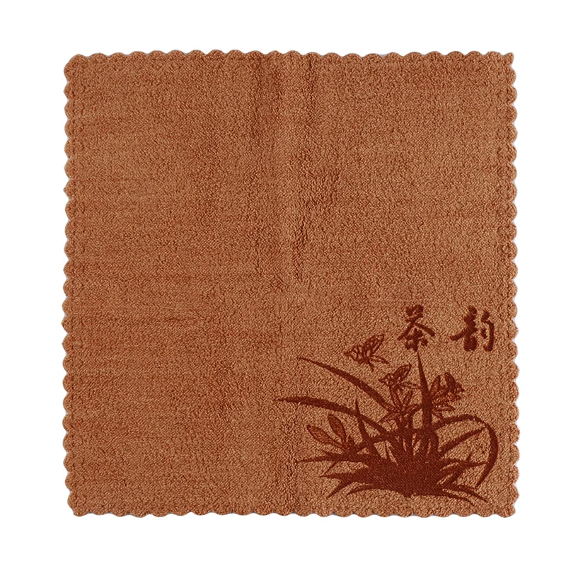 Китайское полотенце для чая Экологичное печатание чайные инструменты водопоглощающее волокно Ткань для чая сильное водопоглощение специальное полотенце - Цвет: yellow
