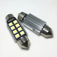 2 pces festão 8 smd led 31mm 36mm 39mm 41mm canbus c5w led livre de erros 5630 5730 leitura interior branco gelo azul lâmpadas cúpula