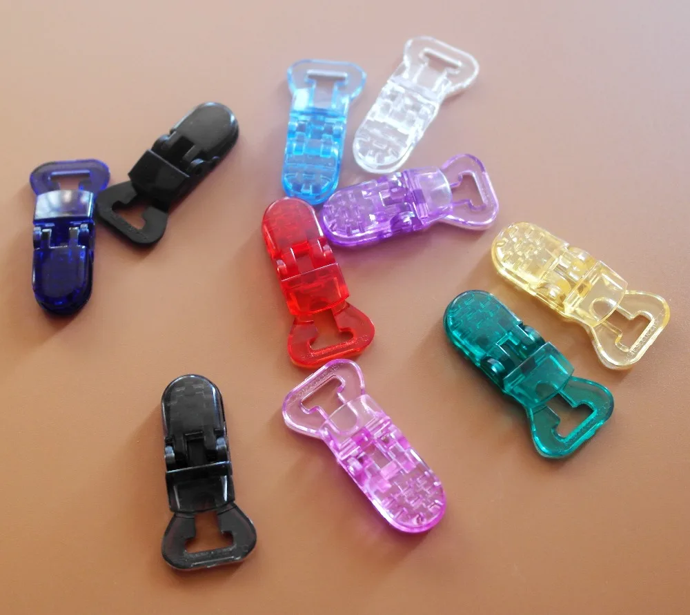 500 шт прозрачные 10 мм Пластиковые Т-зажимы для пустышки/Nuk/MAM/Bib/держатель для игрушек/подтяжек, смешанные 10 цветов