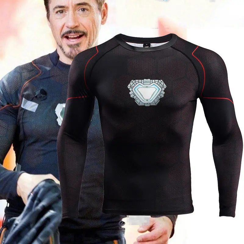 

2018 Avengers Infinity War Costume Iron Man T-Shirts Cosplay Costume Superhero Tony 3D T-Shirts Halloween Party