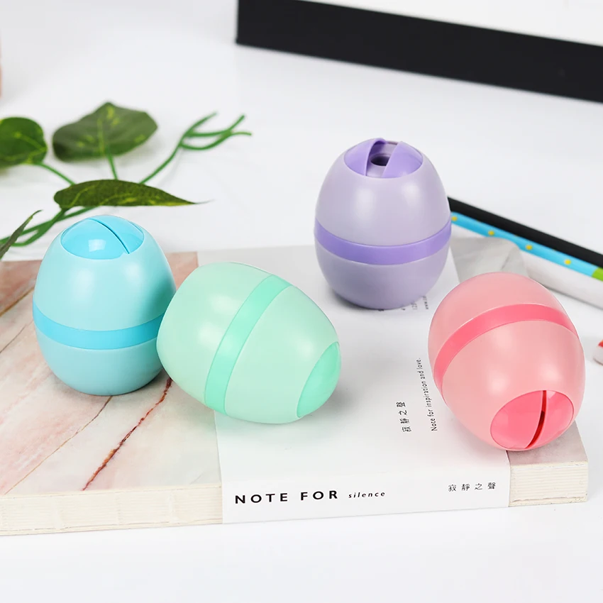 

1 PC Mini Egg Pencil Sharpener Student School Supplies Lovely Prizes Gift Stationery Plastic Cutter Knife