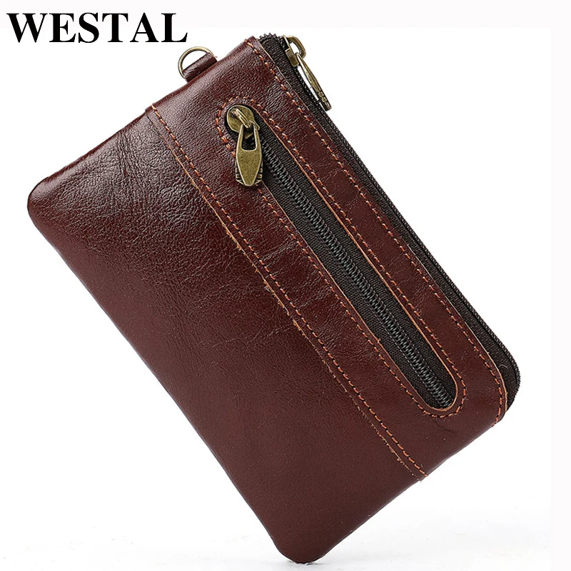 

WESTAL Портмоне женские кошельки из натуральной кожи держатель для карт мужские кошельки Portomonee женский маленький кошелек на молнии зажим для денег