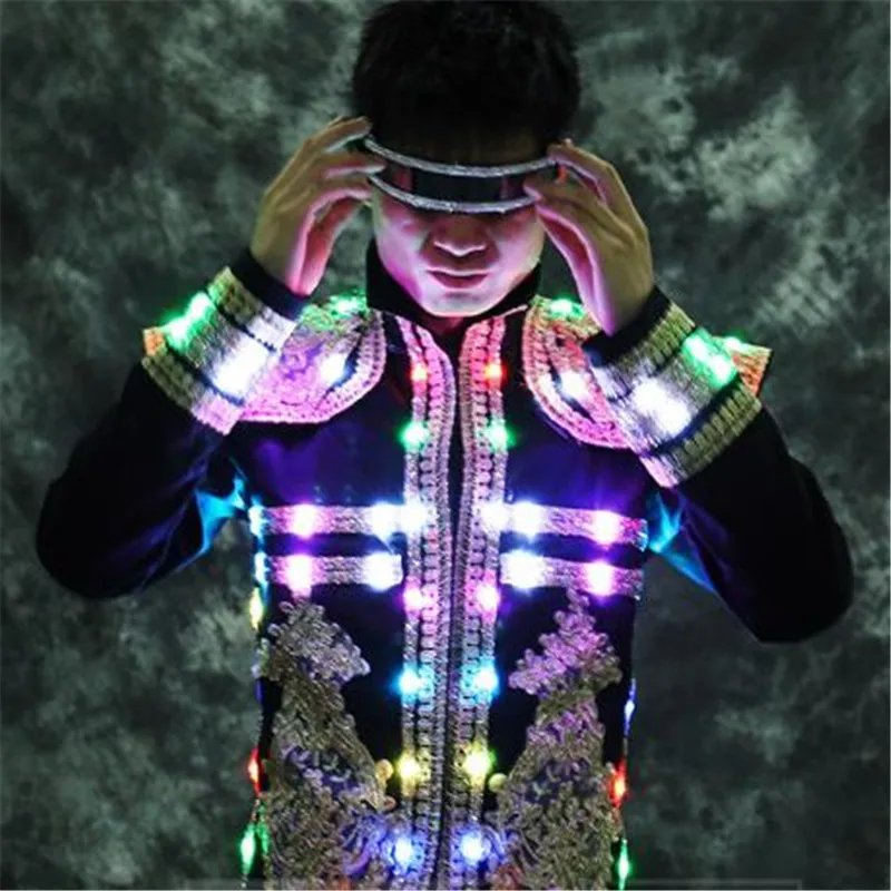 Colorful Led Luminous Growing Costume Dancing Singer Wear For Club Party Bar Halloween Christmas 