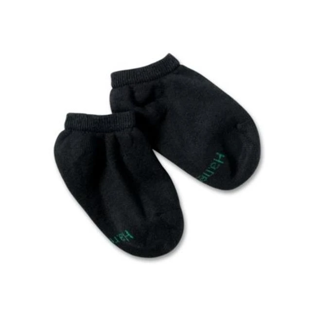 Hanes 38257546125 Boys No Show EZ Sort Socks Black - Small - 10 Pack
