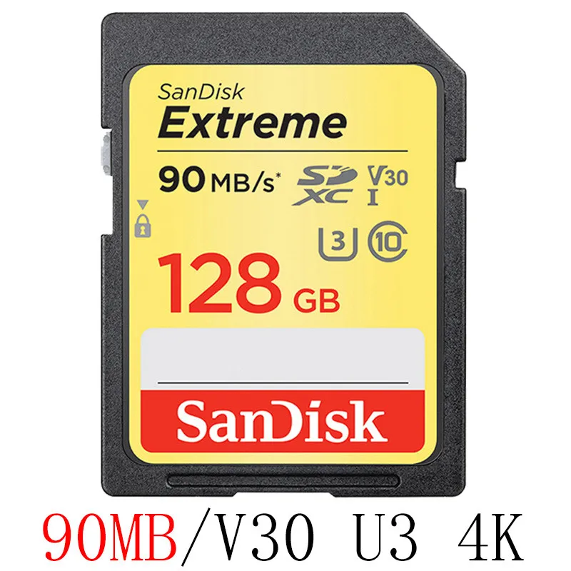 SanDisk SD карты памяти для Камера 90 МБ/с. SD карты 256 GB 128 GB 64 GB 32 GB 16 GB флэш-карты для телефона компьютер SDXC SDHC U3 U1 4 K