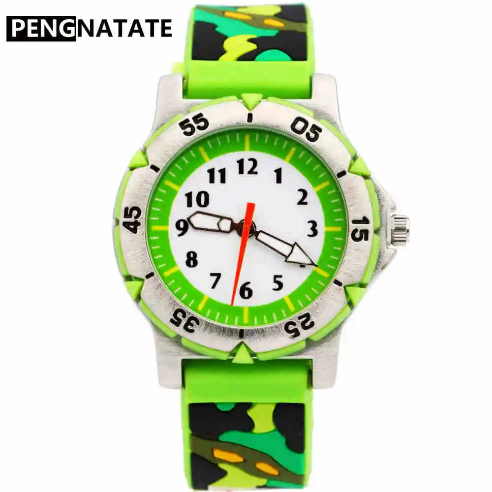 

PENGNATATE Kids Watches Boys Cute Gifts Fashion Silicone Camouflage Bracelet Wristwatch Children 3D Cartoon Watch for Boys Girls