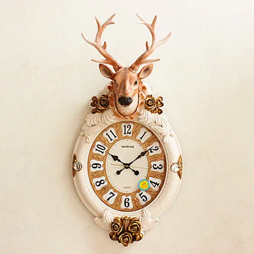 Decoration Art quartz font b watches b font European style round living room quiet bell complex