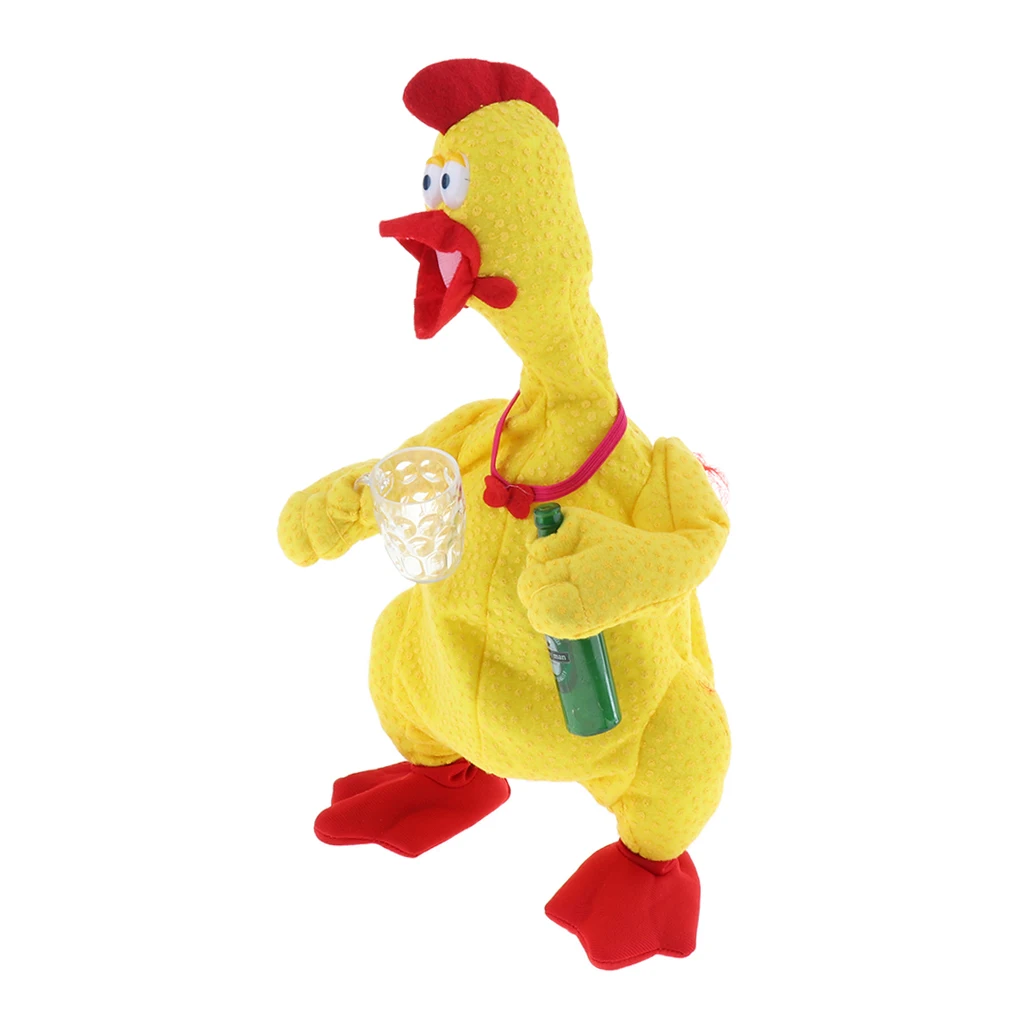 Funny Crazy Drunken Screaming & Singing Songs Chicken Plush Baby Toys Electric Stuffed Animal Musical Doll Electronic Pets Gift