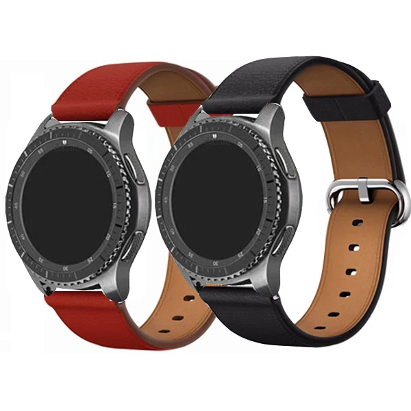 Ремешок для samsung galaxy watch 42 мм 46 кожаный спортивный S2 S3 классический Frontier Band 20 22 huami