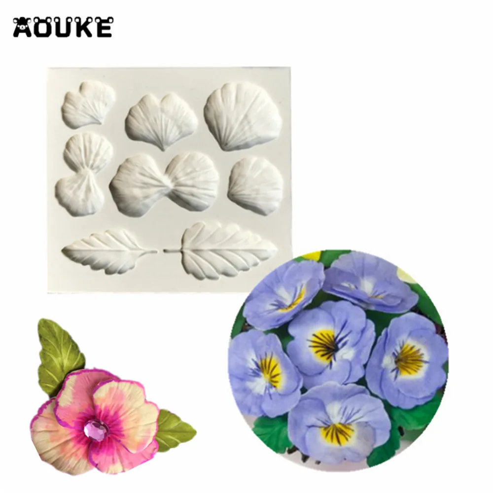 

Flowers&Leaves&Petal Fondant Cake Silicone Mold Biscuits Pastry Mould Candy Chocolate Molds Cake Decoration Baking Tools K097
