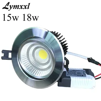 

Silver Shell Led Downlights Dimmable 15w 18w Cree Cob Led Cabinet Lamp CRI85 AC90-260V indoor Ceiling Spot Light for home UL CE