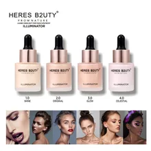 HERES B2UTY Liquid Highlighter Concealer Shimmer Face Glow Ultra concentrated illuminating bronzing drops 15ml 4