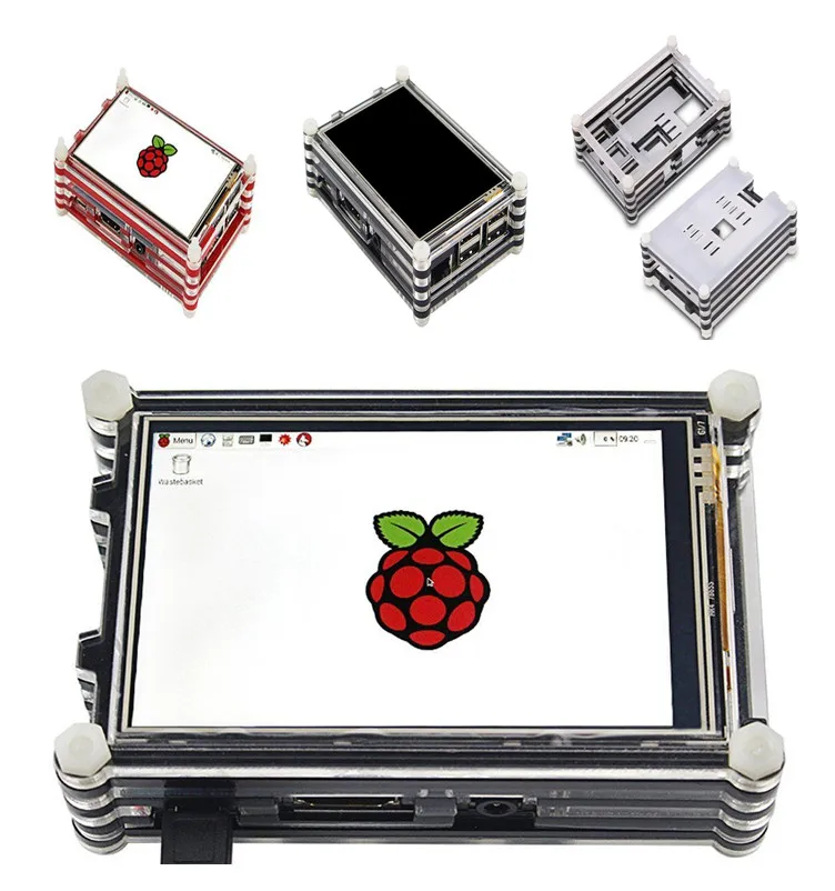 Новый 3 5 дюймов ЖК дисплей комплект сенсорного экрана с чехол для Raspberry Pi B
