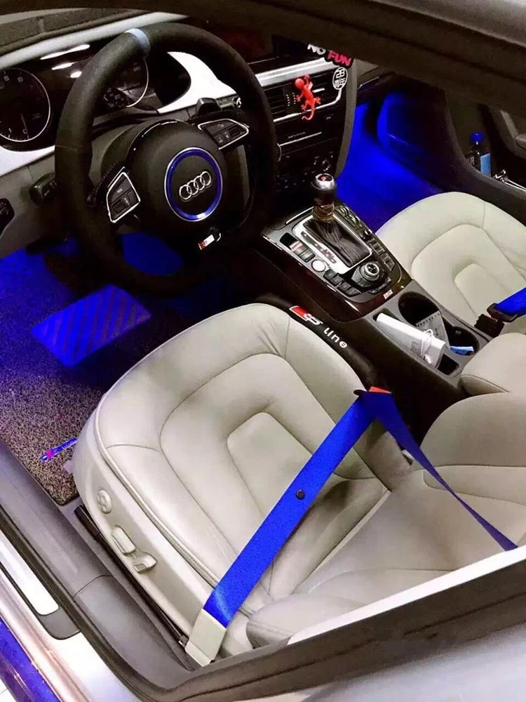 " 3,8 метров синий 3-точечный автомобильный ремень безопасности автомобиля тканевый ремень для Наклейка для Honda Jeep Volvo
