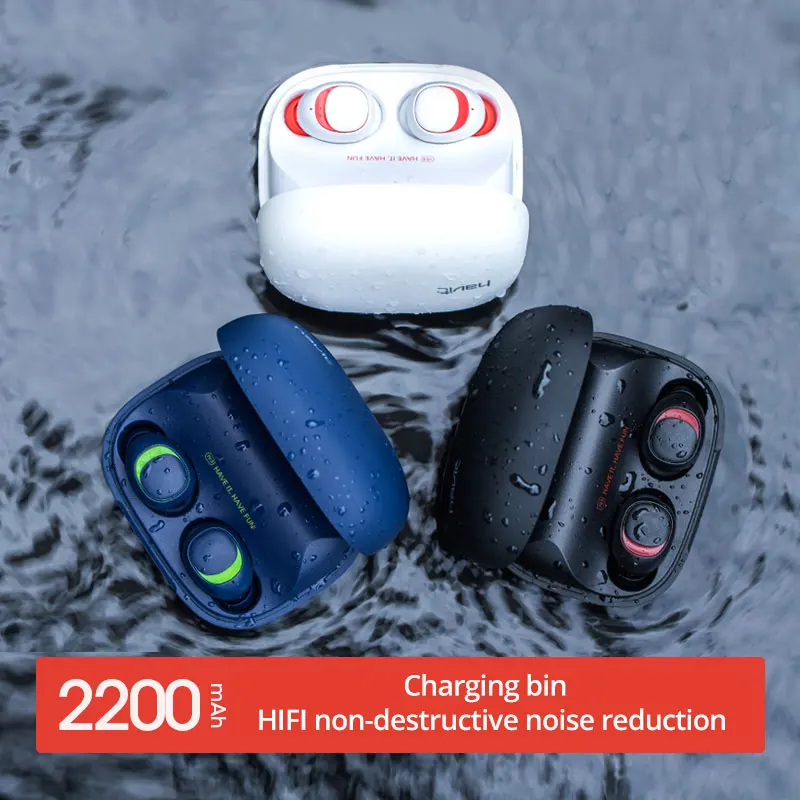 

HAVIT Bluetooth Earphone V5.0 TWS Mini Wireless Earbuds In-ear Sport IPX5 Waterproof with 2200mAh Box Rechargeable Headset