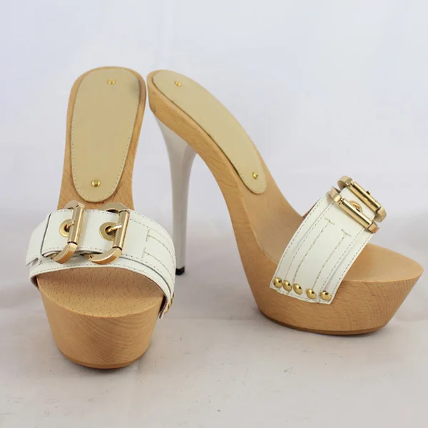 Wood bottom heels Clearance